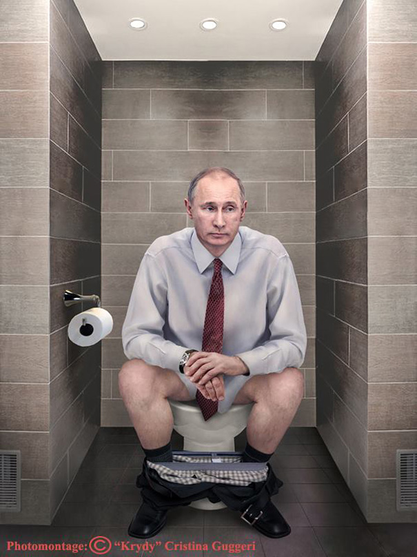 Владимир Путин в туалете