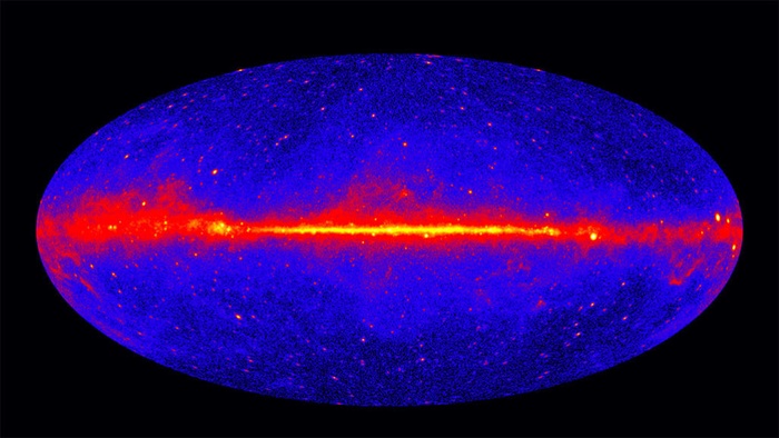 Снимок Млечного пути, сделанный космическим гамма-телескопом Fermi